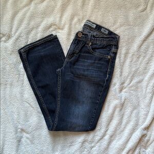 MEN’S BKE Denim Dark Blue Aiden Straight Jeans